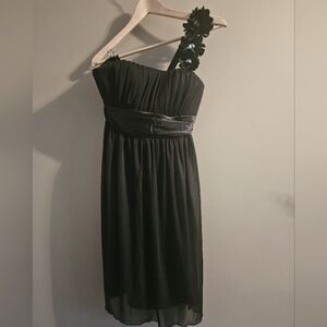 Ladies black dress, one shoulder ,size small